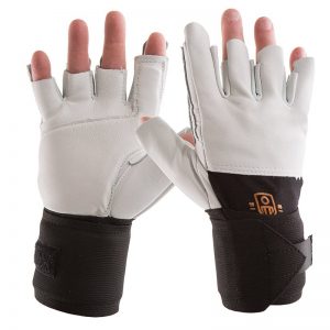 IMPACTO 401-30 Pearl Leather Anti-Impact Glove, Half Finger, Nylon Back  with Viscolas VEP Padded Palm